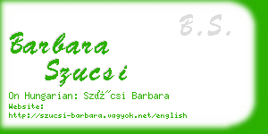 barbara szucsi business card